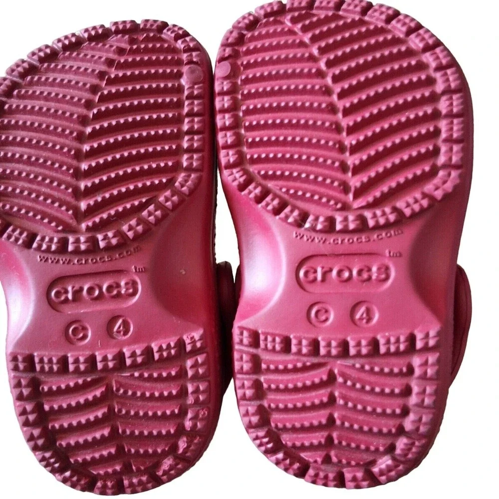 CROCS Clog Shoes Toddler C4 RED SLlip on Waterproof‎ Girls Sandals